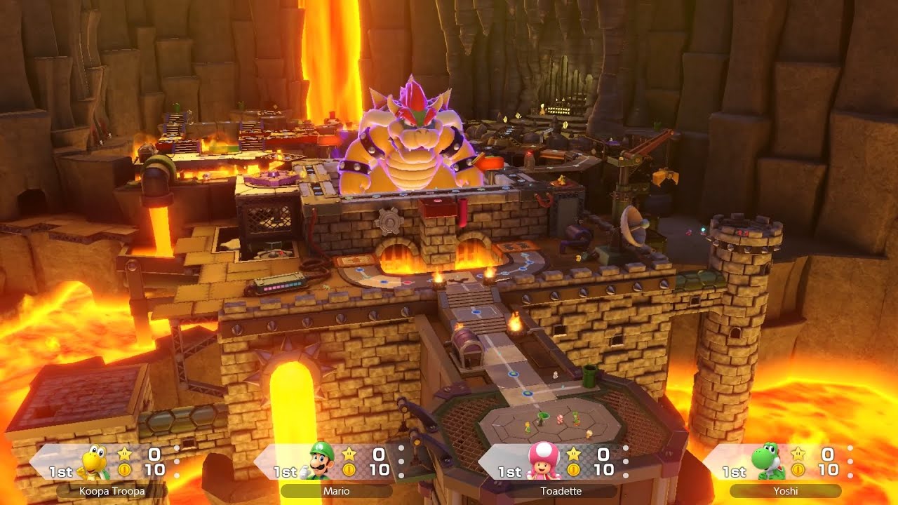 Super Mario Party Jamboree #26 King Bowser's Keep Luigi vs Toadette vs Yoshi vs Koopa Troopa