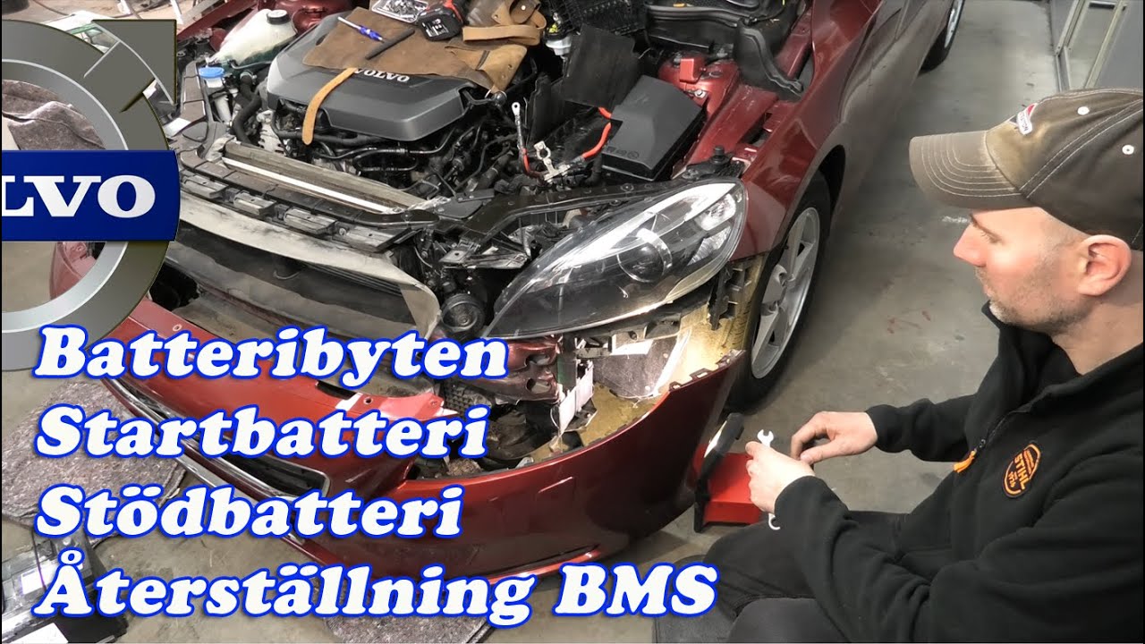 Start och hjälpbatteri samt BMS på Volvo V40, S60, V70 M.fl