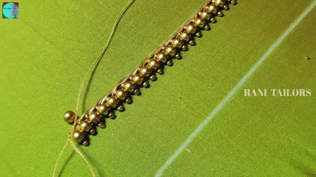 attractive bead work using normal needle