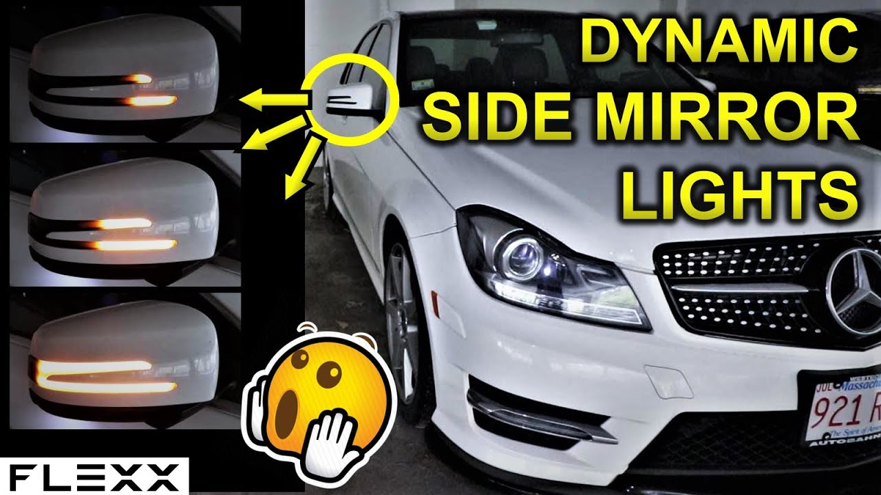 Как установить фонари указателей поворота на зеркала Mercedes DYNAMIC (последовательные)
