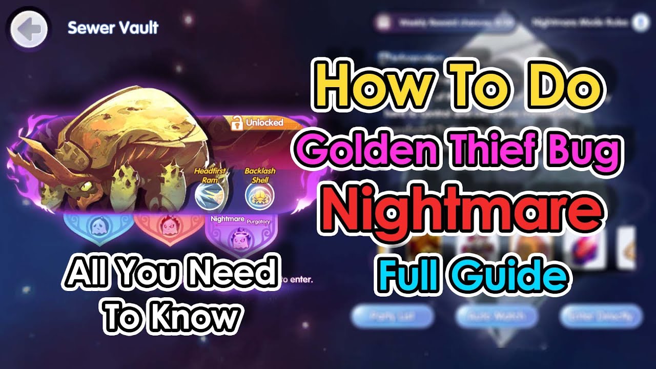 [ROX] FULL GUIDE. How To Do Golden Thief Bug Nightmare Mode Sewer Vault Instance | King