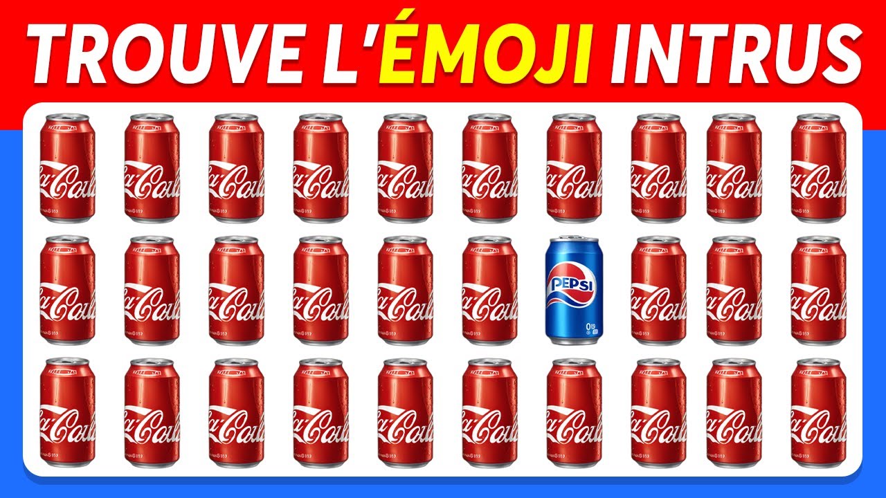 Trouve l'intrus ÉMOJI...! Spécial Nourriture 🍔🍟🍦 | 40 niveaux FACILE à IMPOSSIBLE