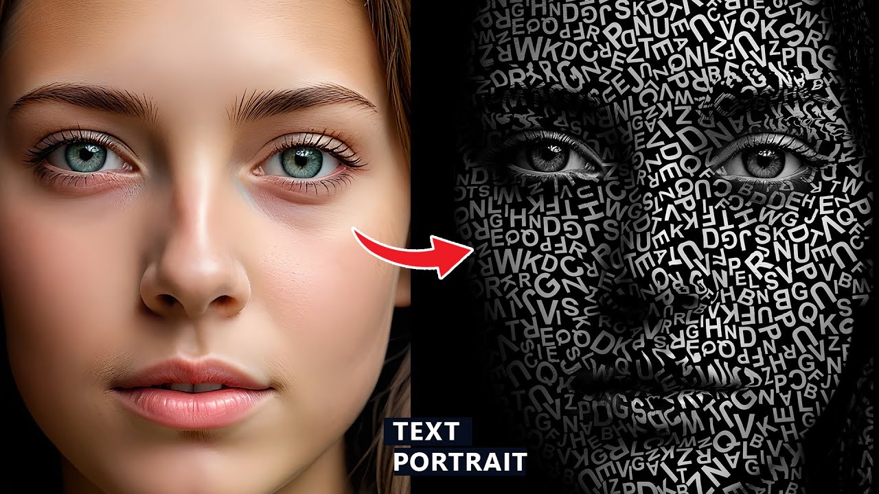 How to make Typo Portrait effect in Photoshop   Tutorial for beginners