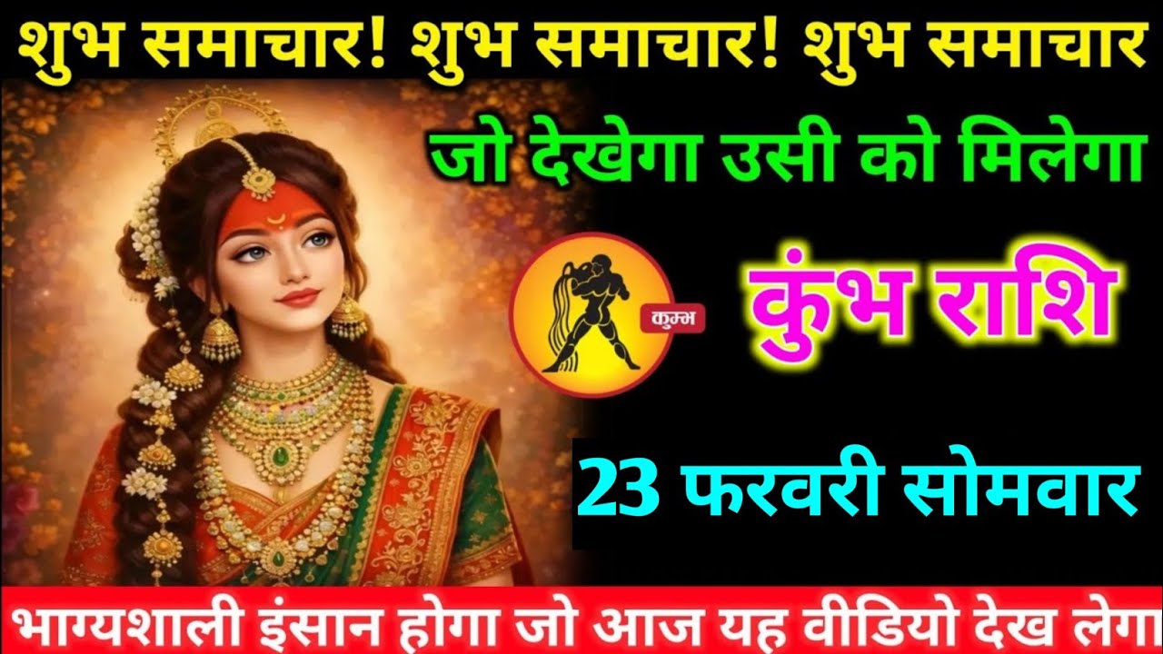 कुंभ राशि वालों 20 फरवरी शुक्रवार अब जीवन का सबसे बड़ा शुभ समाचार मिलेगा#kumbh#rashifal
