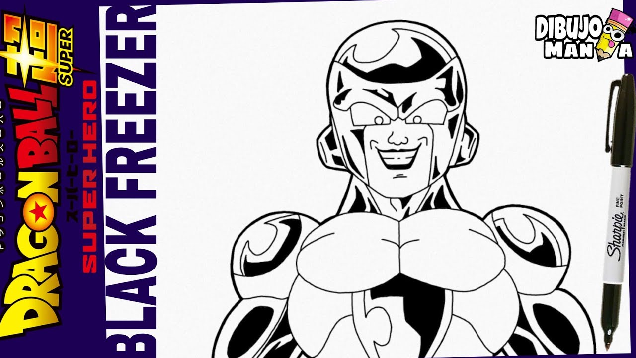 como dibujar a BLACK FREEZER de DRAGON BALL SUPER - SUPER HERO | how to draw black freezer dbs sh