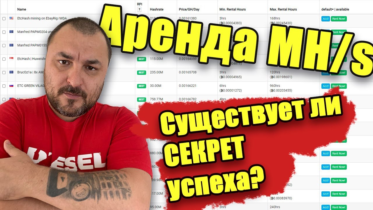Аренда майнинг-мощностей в miningrigrentals. Сколько нужно денег для результата