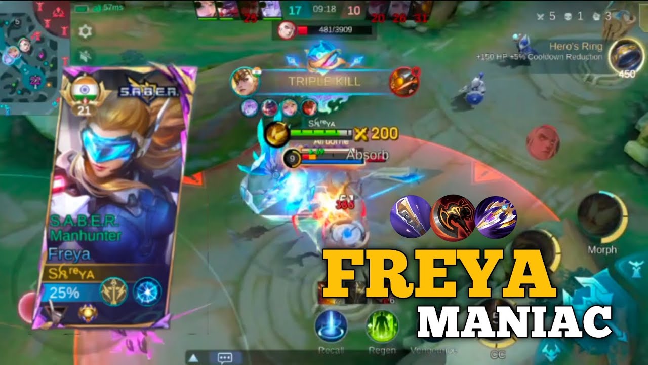 Freya Maniac Gameplay | Solo Rank Push | Frist Gameplay