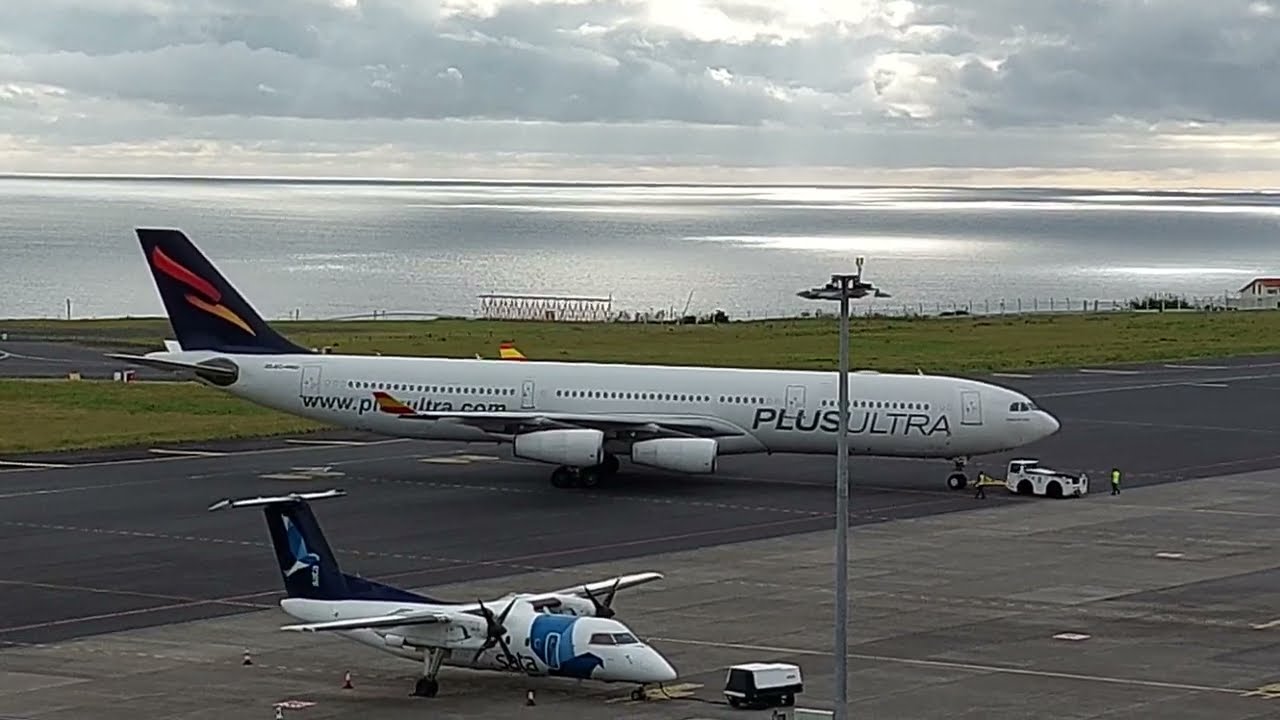 Airbus A340-313 Plus Ultra Departure Ponta Delgada Azores Airport PDL / LPPD - 12.04.2023