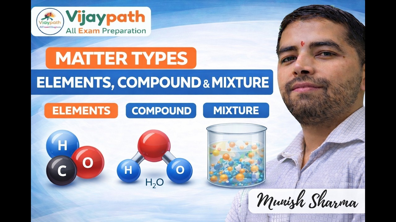 General Science | Matter Types – Elements, Compound & Mixture (तत्व, यौगिक और मिश्रण) Munish Sharma