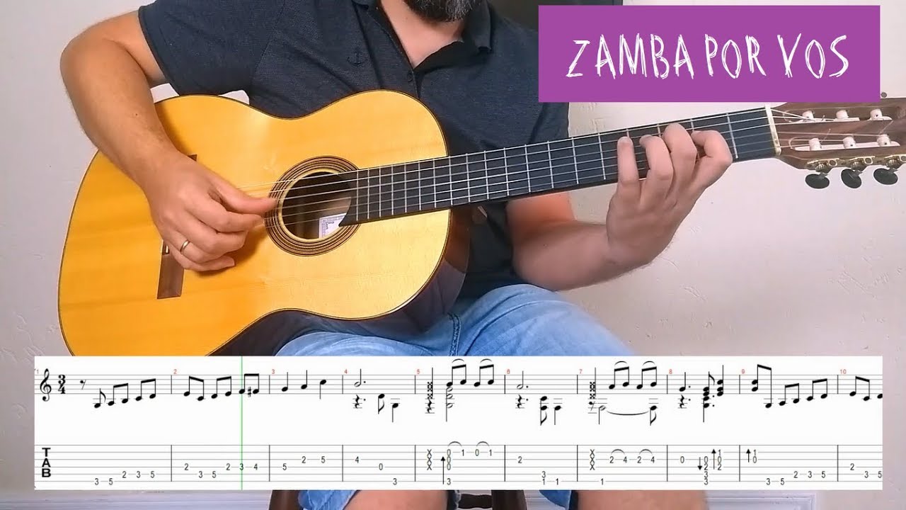 Como Tocar Zamba por Vos - A. Zitarrosa. Versão - Jorge Drexler. Cover (Tablatura/Partitura)