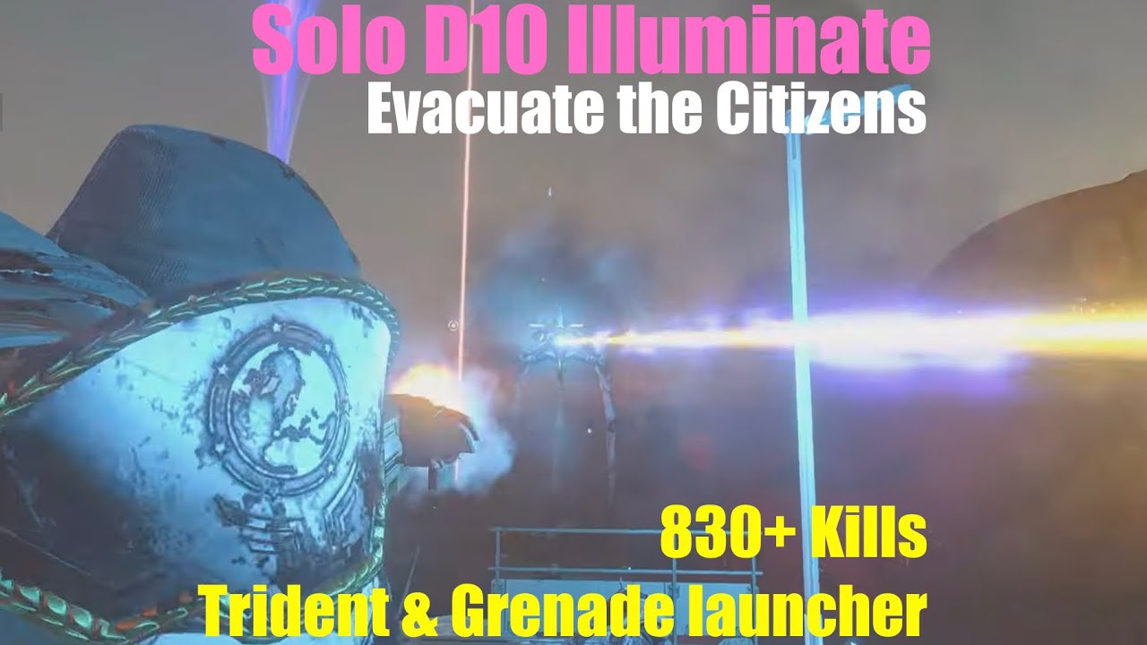 Helldivers 2 | Trident & Grenade Launcher — Solo D10 Illuminate — 830+ Kills — Evacuate Citizens