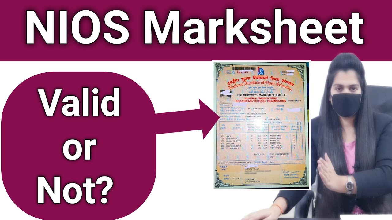 NIOS Board Marksheet value | What is Nios Board?