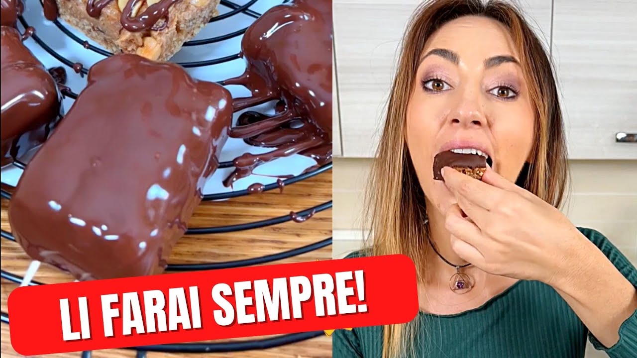 Barrette golose al cioccolato! Senza zucchero, un dolce sano in 10 minuti!