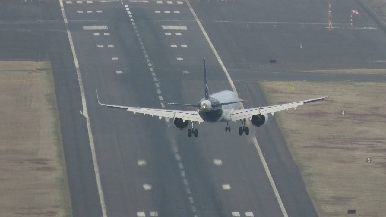 Lufthansa A321 Neo Crosswind landing at Madeira Airport