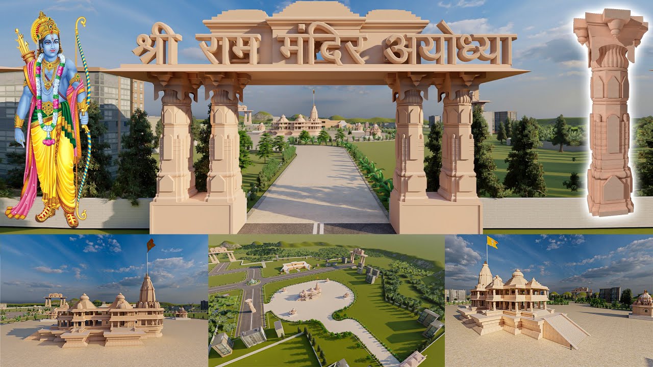 Ayodhya Ram Mandir 3D Animation 3d walk through  (3D Model+Animation) #Shivaji R Design