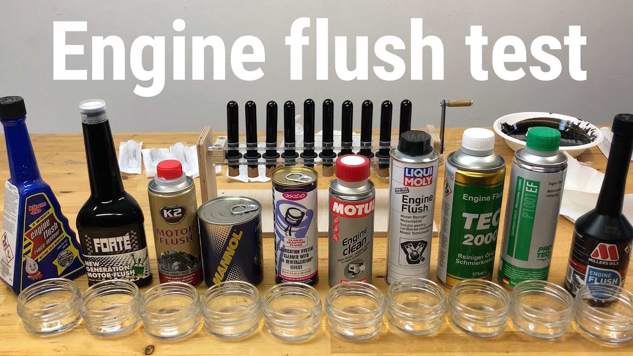 Engine Flush test big products - uncut video