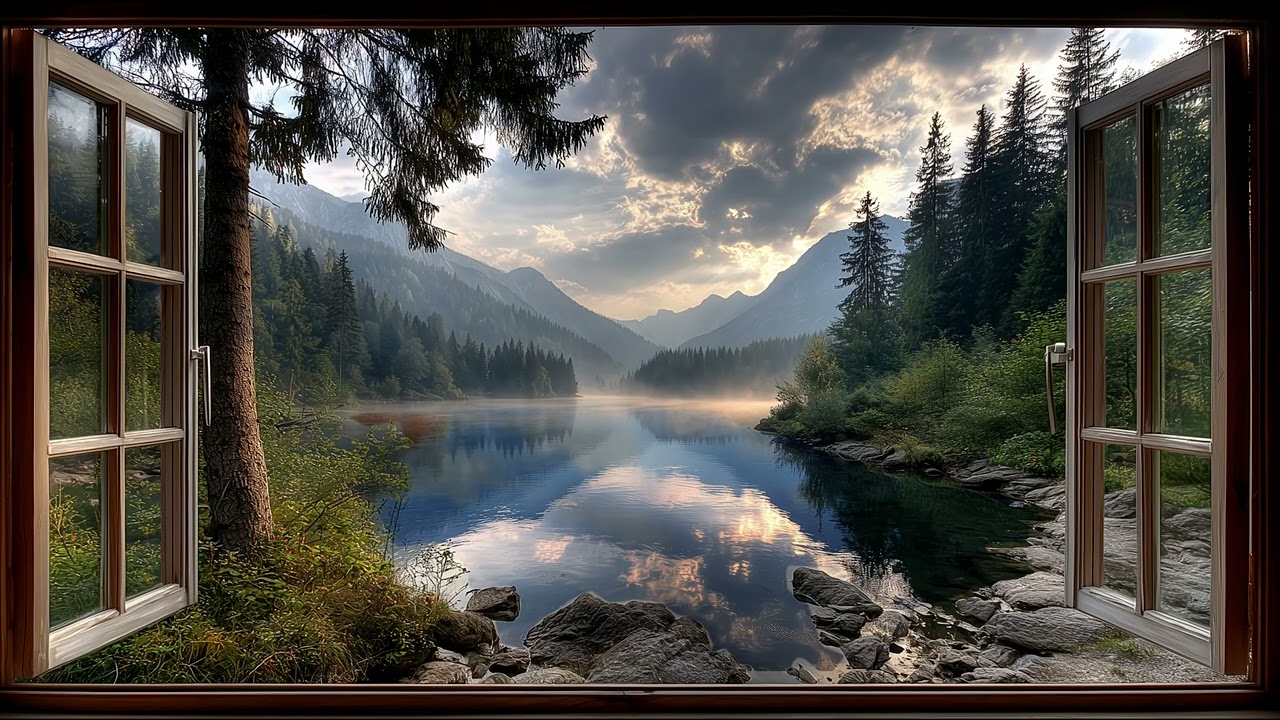Give Life to Your TV With a Calm Forest Window View Soft Mist and Natural Sounds