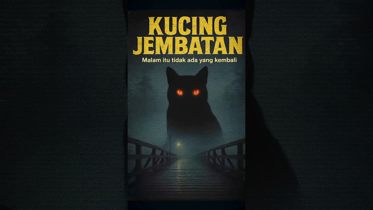 TEROR KUCING PENUNGGU JEMBATAN😱 ‼️#KucingHitam #HororDesa #CeritaMisteri #shorts