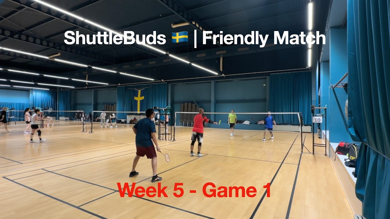Intense Doubles Badminton Match 🔥 | Indian Players in Sweden | Week 5 – Game 1