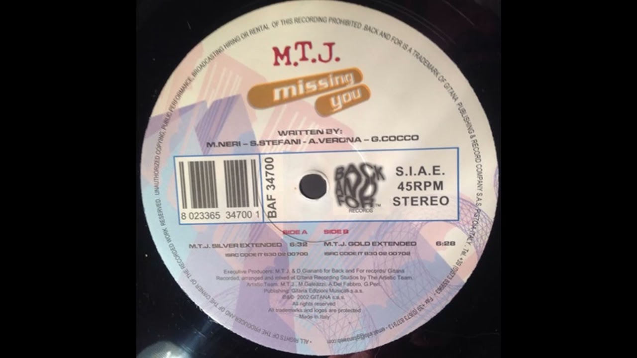 M.T.J. - Missing you (M.T.J. Gold Extended) - 2002