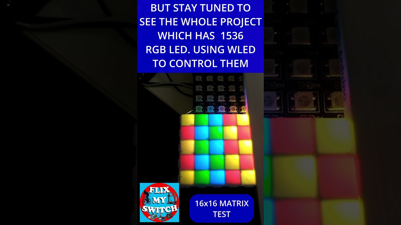 3D PRINTED 16x16 MATRIX DIFFUSER TEST PRINT   WLED   RGB LEDS