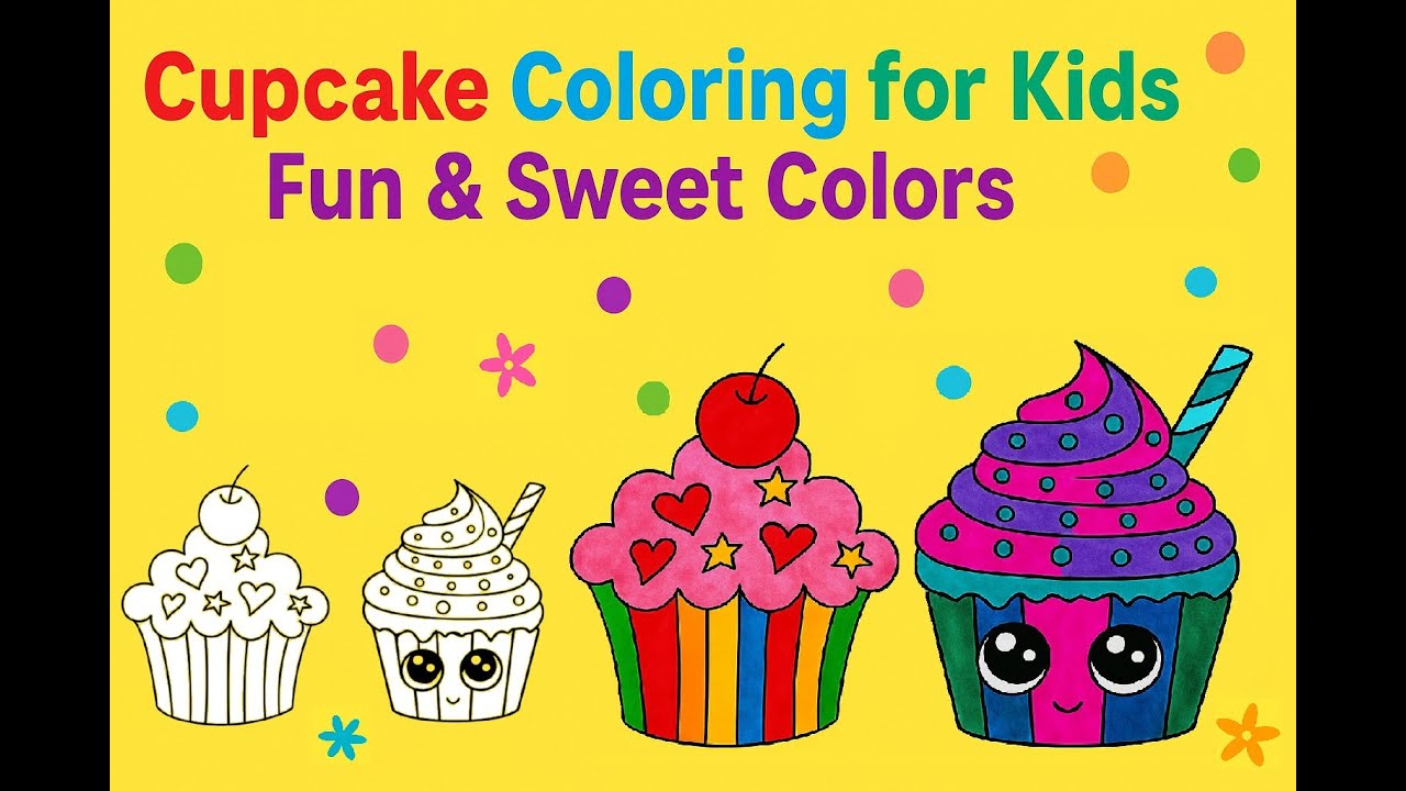 Cupcake Coloring for Kids – Fun & Sweet Colors | Easy Coloring Pages
