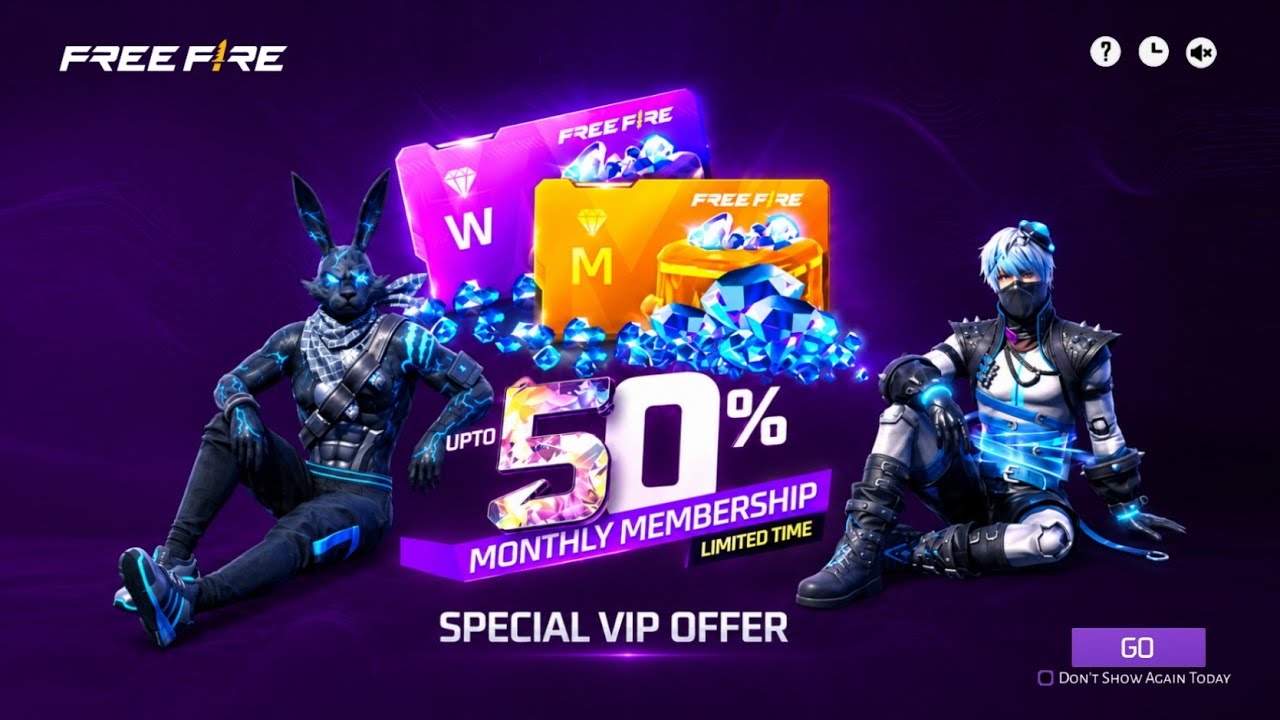 Monthly Membership 50% Off Confirm Date |New Event Free Fire Bangladesh Server| Free Fire New Event