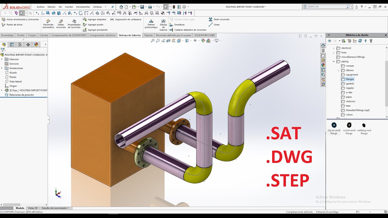 Insertar PUNTOS DE CONEXION objeto IMPORTADO Solidworks 2019