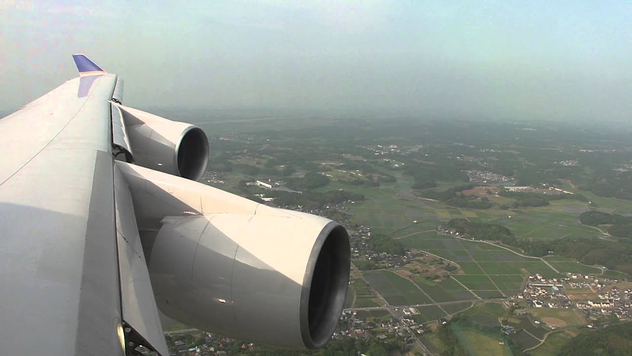 San Francisco (SFO) - Tokyo, Narita (NRT) United Airlines #853 Landing with Channel 9
