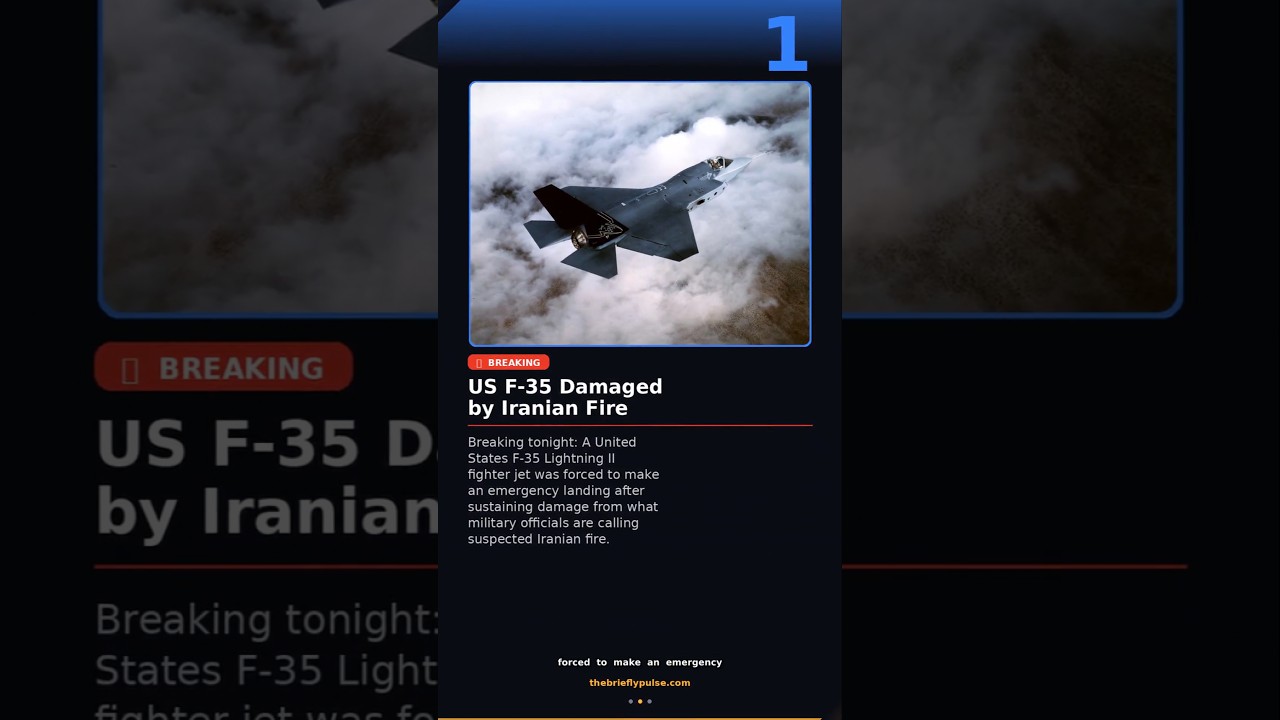 A US F-35 Lightning II fighter jet was forced to make an emergency landing after sustaining damage