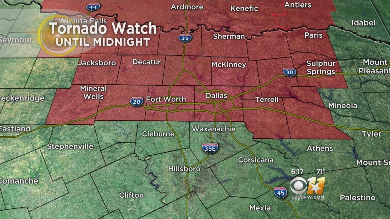 Tornado Watch In Metroplex Until Midnight