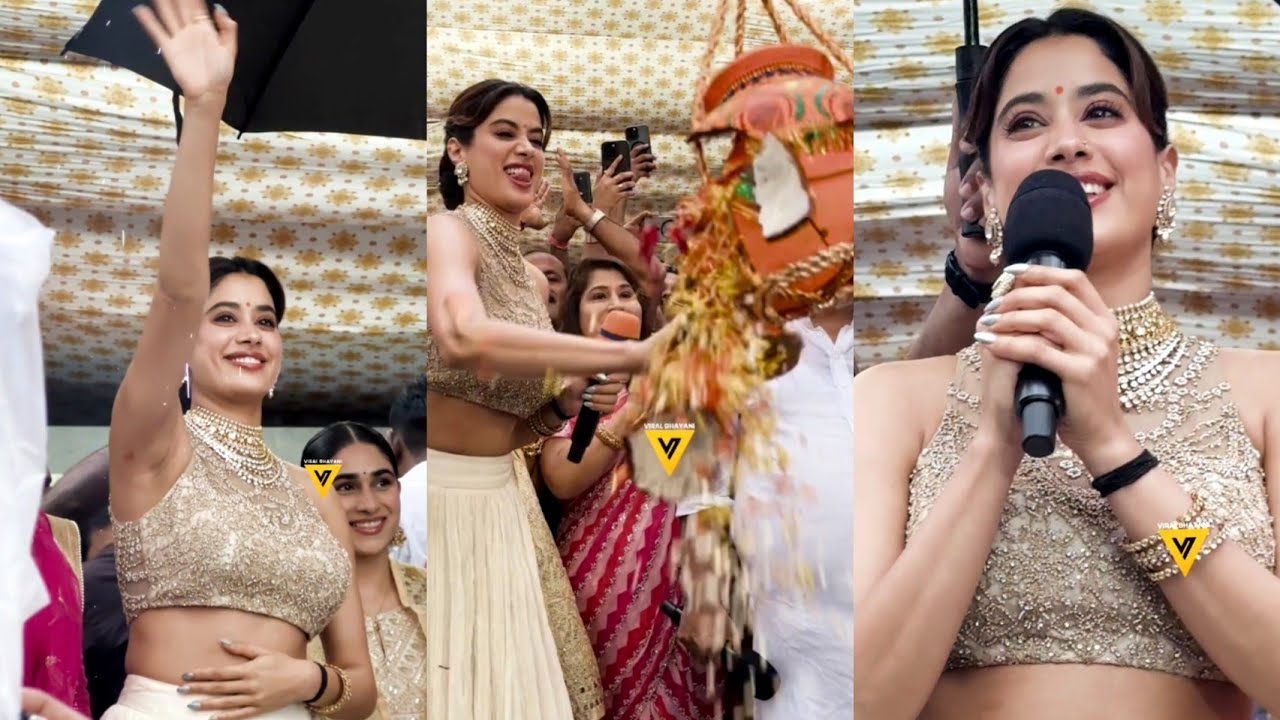 Janhvi Kapoor at Ram Kadam Govinda Celebration in Ghatkopar to promote her film Param Sundari 😍🔥📸