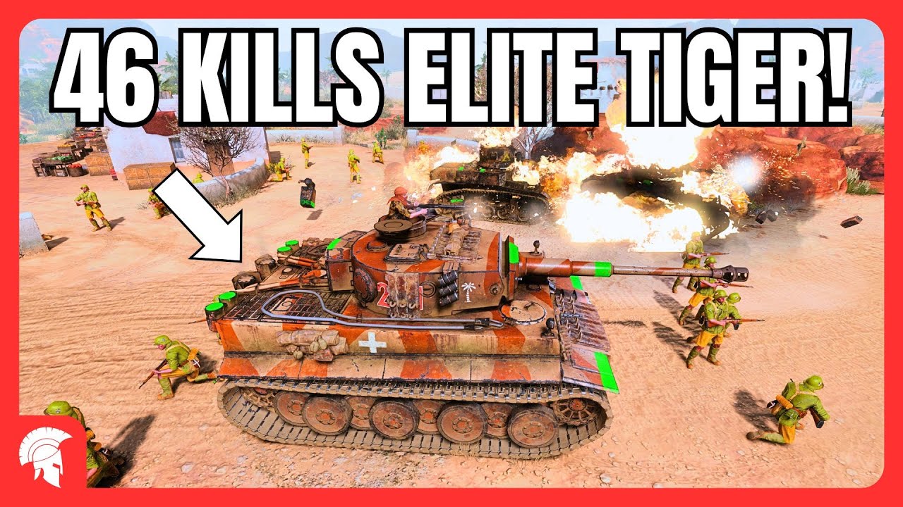46 Kills ELITE BADASS SUPER CRAZY TIGER! - 4vs4 - Afrikakorps - Company of Heroes 3