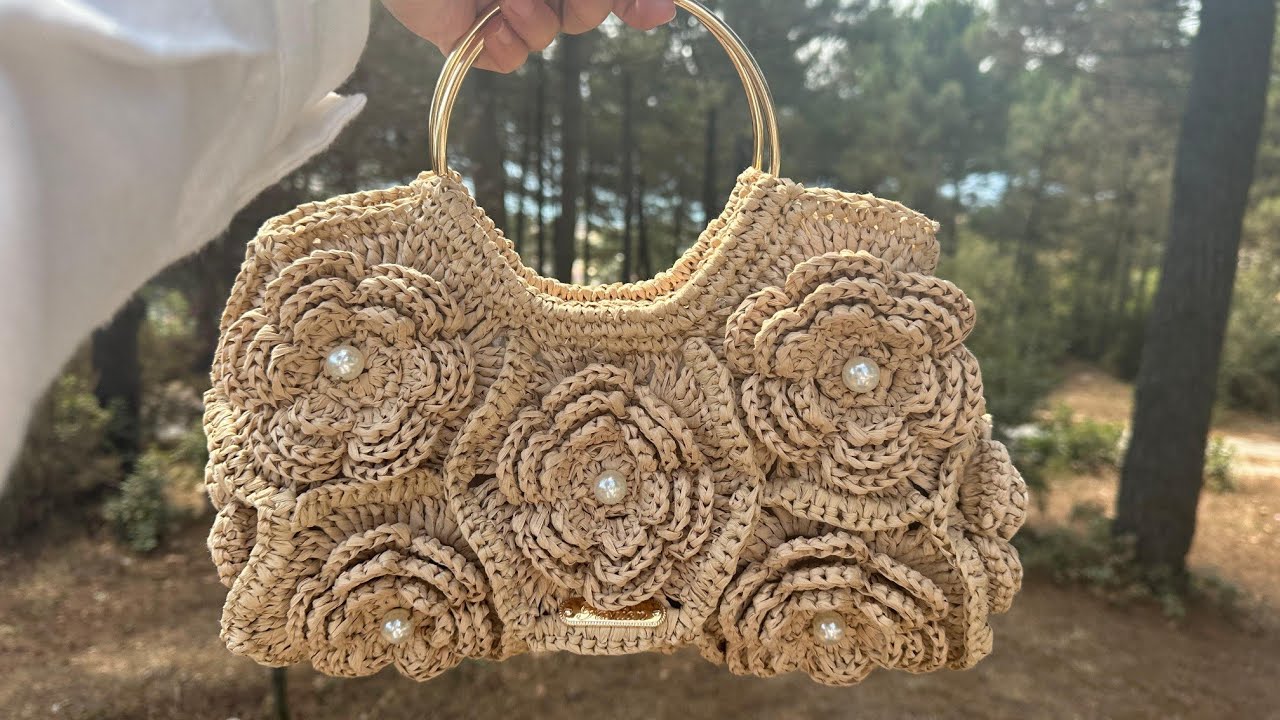 GüLLÜ  ÇANTA 4.son bölüm (astar dikimi)#heart #güllüçanta #gül #diy #rafyaip#motif#rafya