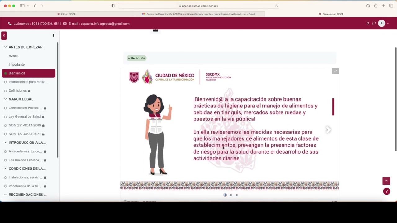 Curso “Buenas prácticas de higiene” impartido por AGEPSA en la plataforma digital del SISCA. 