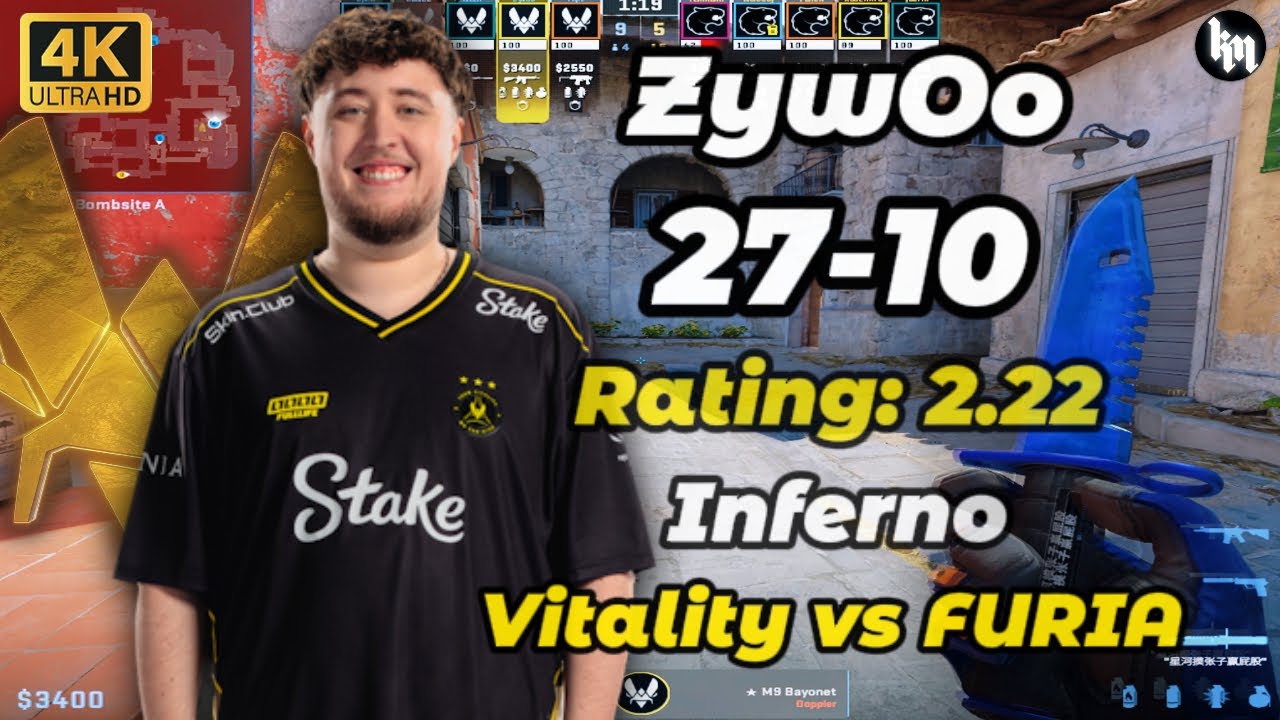 ZywOo (27-10) Vitality vs FURIA (Inferno) IEM Kraków 2026 #cs2 #vitality  #zywoo