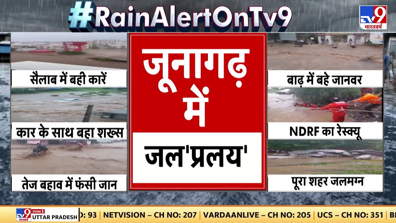Floods wreak havoc in Junagadh, Gujarat... cars, animals, houses, all swept away! | Monsoon 2023 |