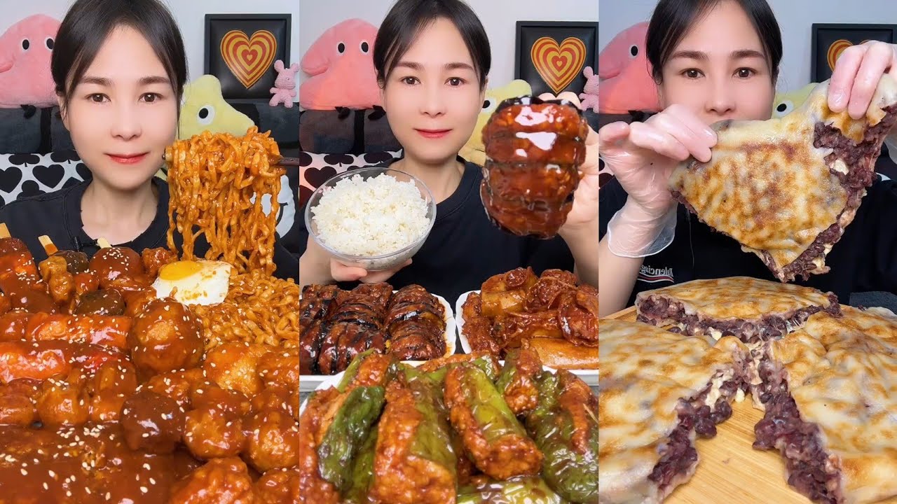 Ultimate Homemade Food Feast! Sticky Rice Cake, Spicy Fire Noodles & Stuffed Meat Dishes Mukbang