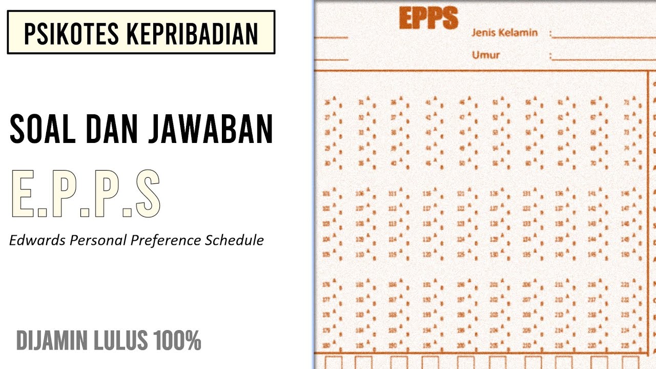 Soal dan Jawaban Psikotes EPPS