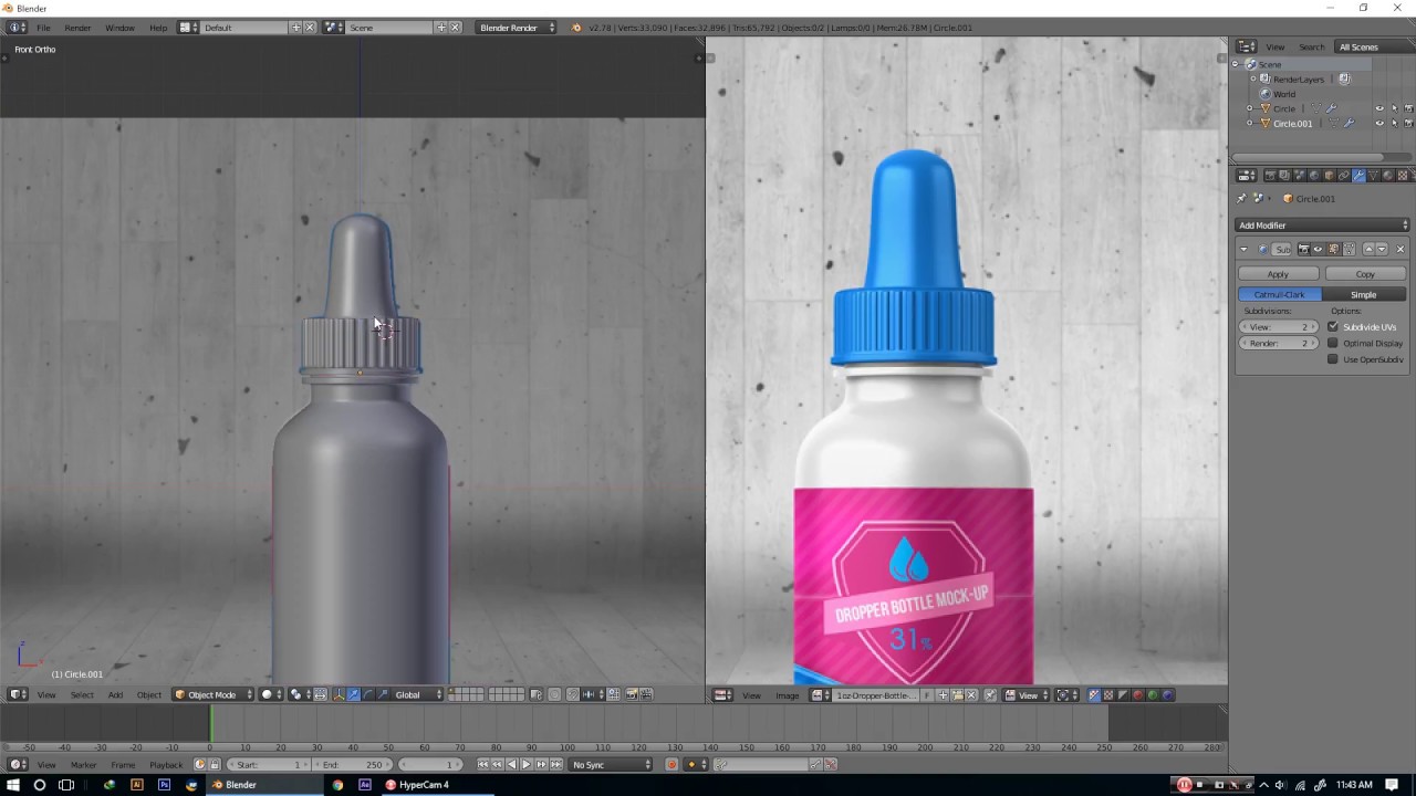 Blender Timelapse - Bottle modeling