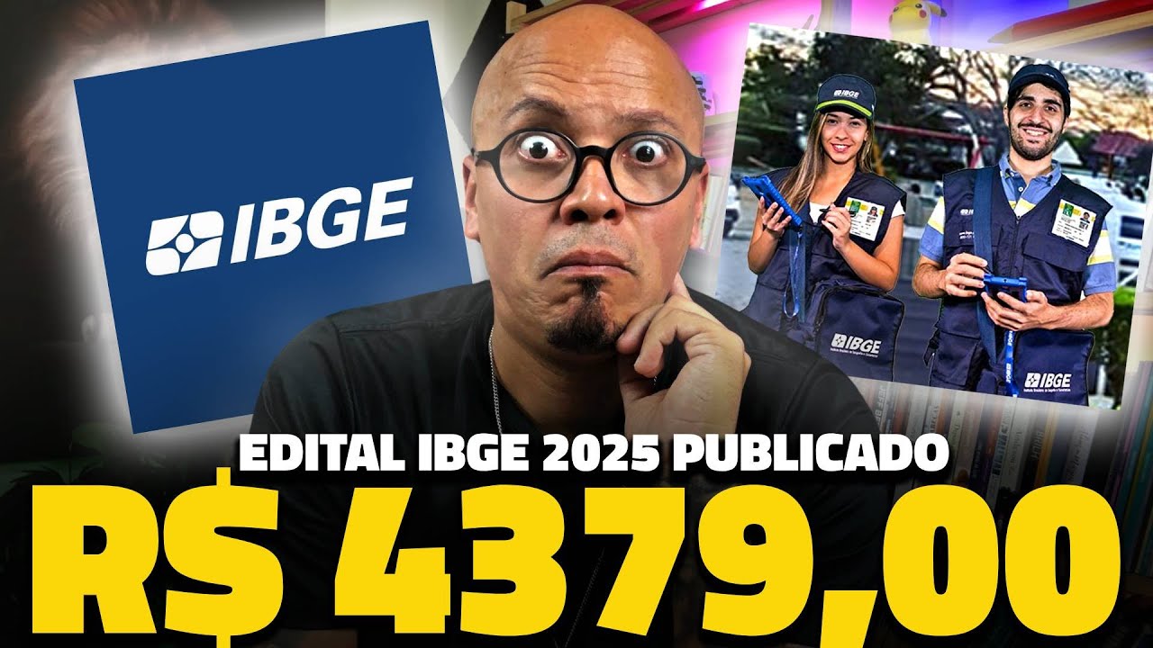 🔥URGENTE: NOVO EDITAL CONCURSO IBGE 2025 N&Iacute;VEL M&Eacute;DIO [ PUBLICADO ]