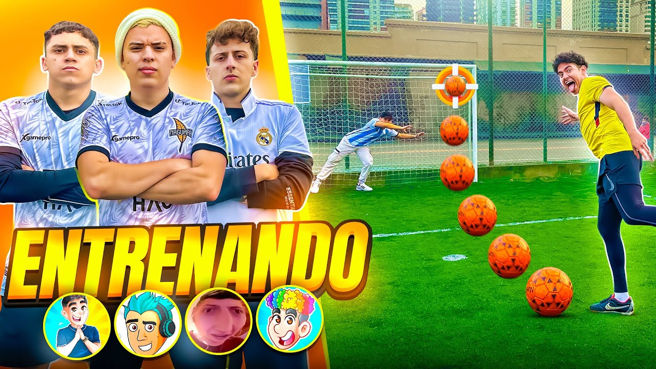 ESPAÑA VS LATAM ⚽🛑 ENTRENANDO A DONATO, PELCANGER Y JEANKI PARA EL PARTIDAZO DE YOUTUBERS 4 !