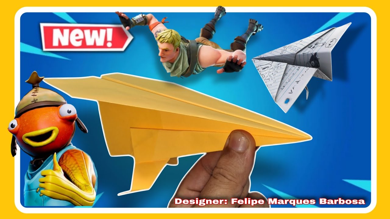 Como fazer o avião / paraglider  de papel em origami - Designer: Felipe M. Barbosa @EpicGamesStore 