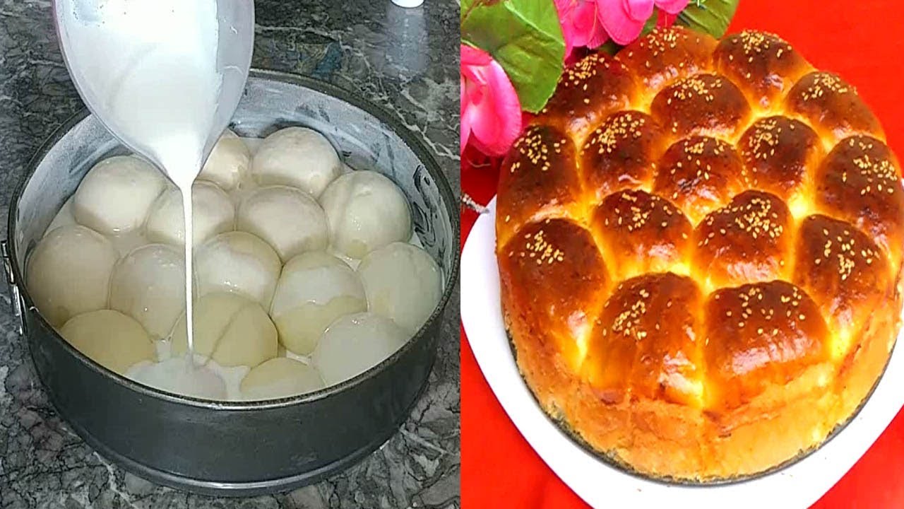 أروووع وألذ بريوش محشوبدون دلك اومجهود مسقي بخليط يخيليه خفييف وهشيش ورطب كالقطن يستخق التجربة