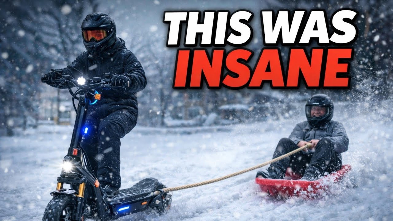 We Towed a Sled With a High-Power Electric Scooter!!!