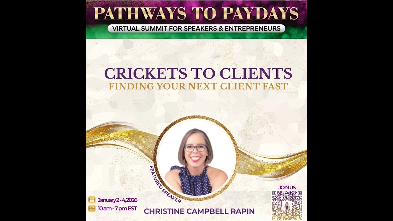 Pathway to Paydays 2026 - Find Your Next High-Paying Clients Through Speaking In Front of Buyers