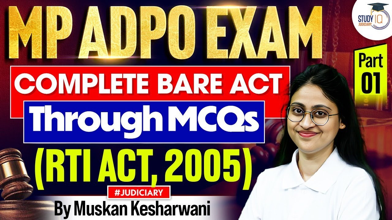 MP ADPO 2026 | RTI Act 2005 | Part 1 | Muskan Mam | Studyiq judiciary