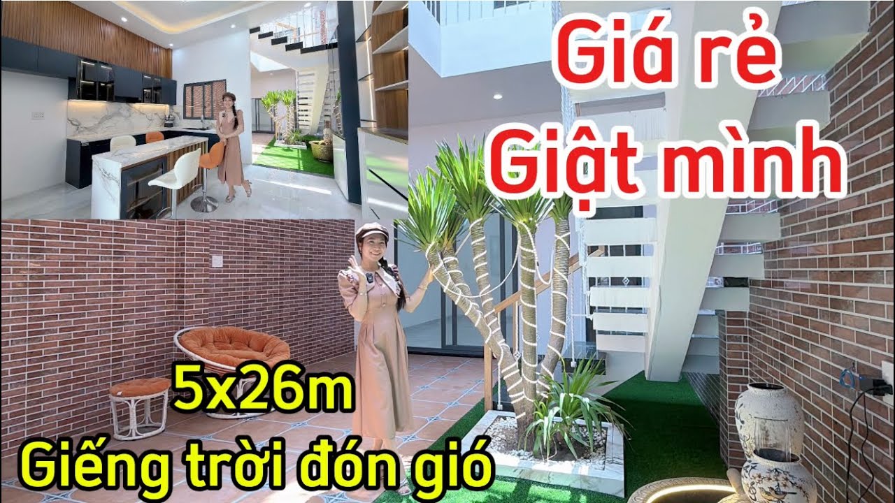 😇GIÁ RẺ GIẬT MÌNH-5x26m Giếng trời hiện đại đón gió tự nhiên mát mẻ!CHỈ HƠN 1tỷ trong tay+TRẢ GÓP 