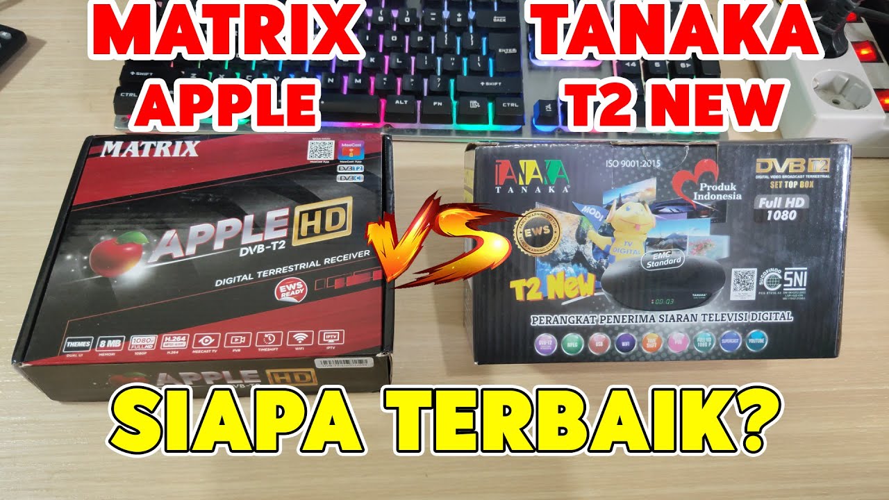 Set Top Box Matrix Apple HD Merah VS STB Tanaka T2 New Oval | Set Top Box Terbaik di 2023