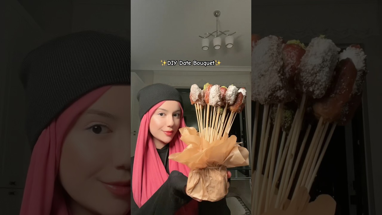 DIY Date Bouquet 💜 Cute gift idea✨ #ramadan#diy #gift #shorts